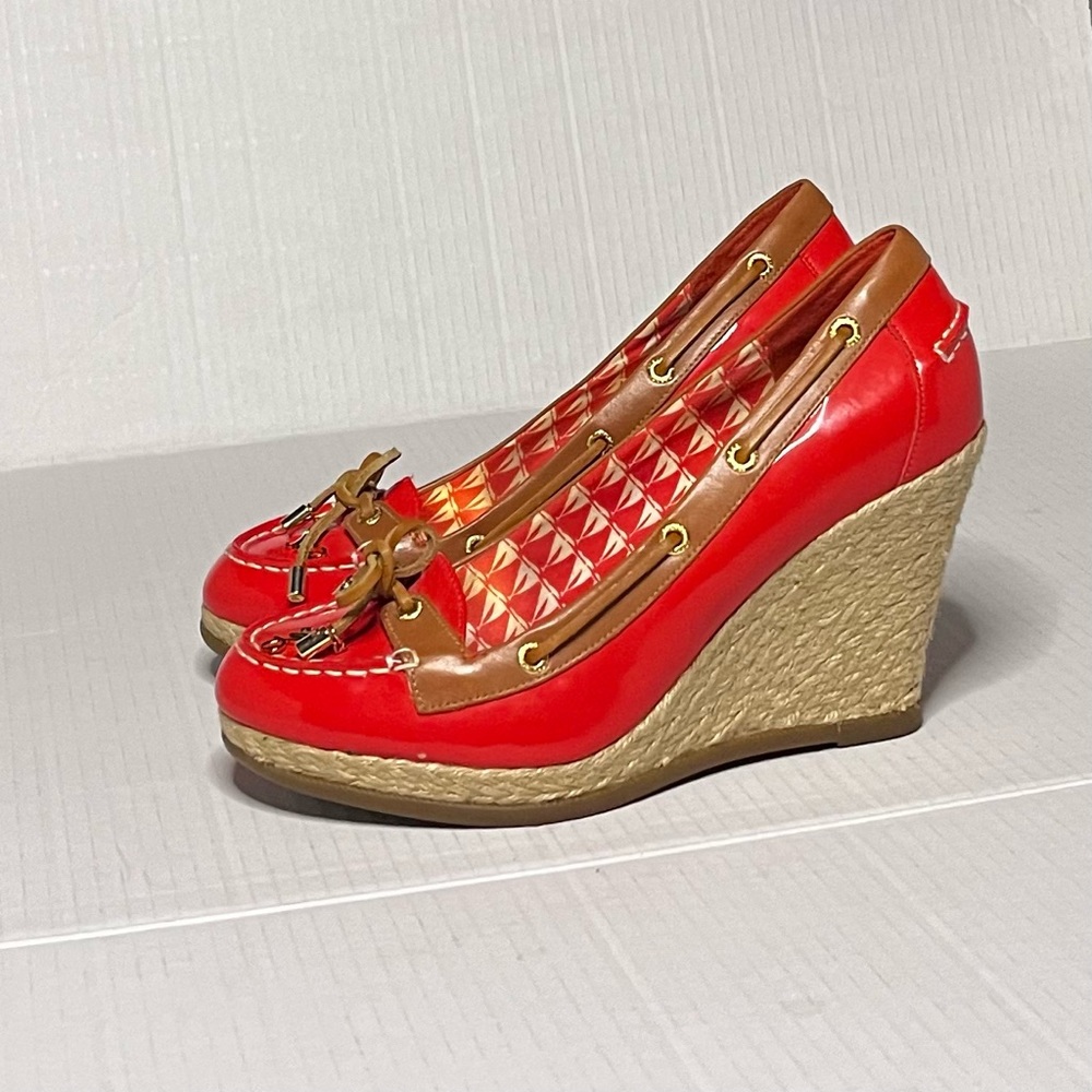 Milly x Top Slider Patent Leather Wedge Loafers - Picture 3 of 11